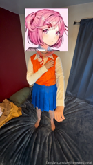 Natsuki from Doki Doki Literature Club is just going to take a nap dont tell Monika okay Especially when it turns into a little teasing and a thighjob.mp4